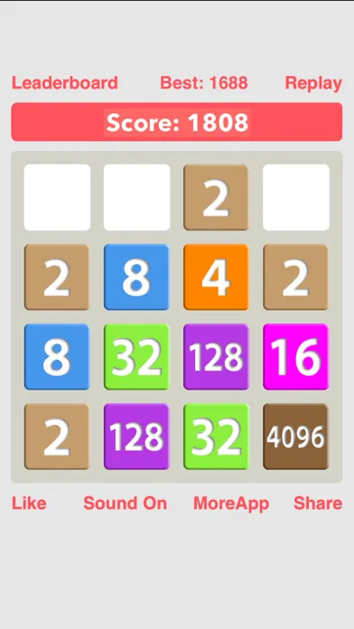2048 4096 Puzzle Game Screenshots
