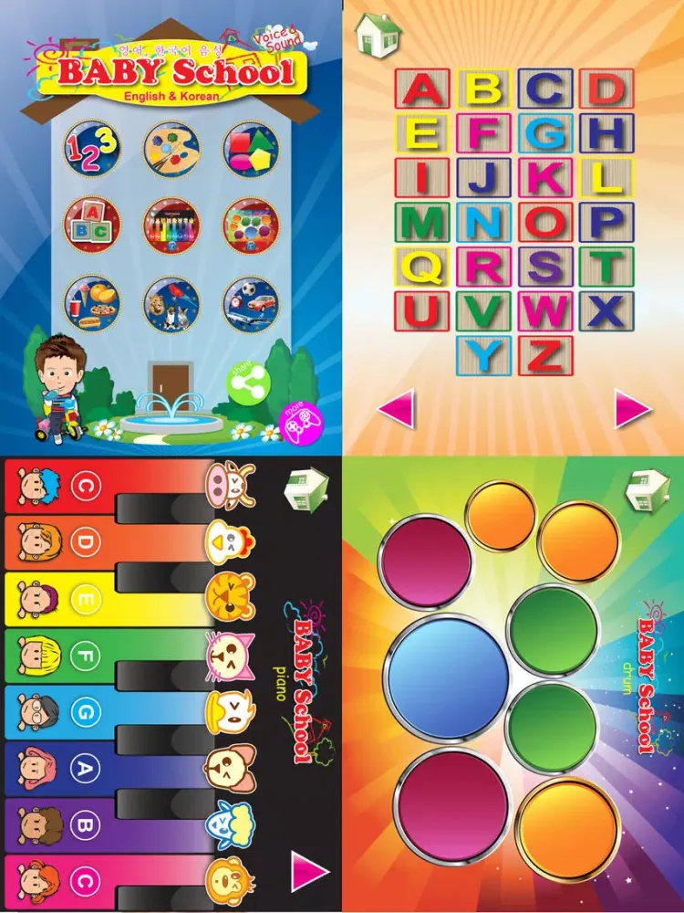 Ảnh chụp màn hình của Baby School (Korean+English) Voice Flash Cards iPad 