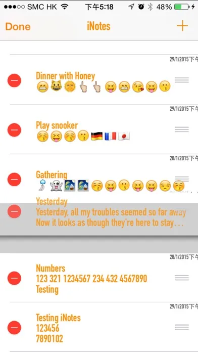 Captures d'écran de iNotes iOS8 Notification Reminders Alarms