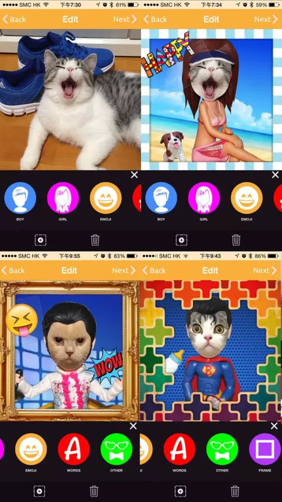 Capturas de pantalla de Bobblehead - Emoji Fun Stickers, Photo Frames Borders, Face Swap Mask