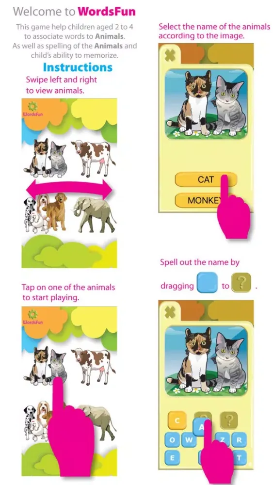 Capturas de pantalla de WordsFun -Animals Words Match