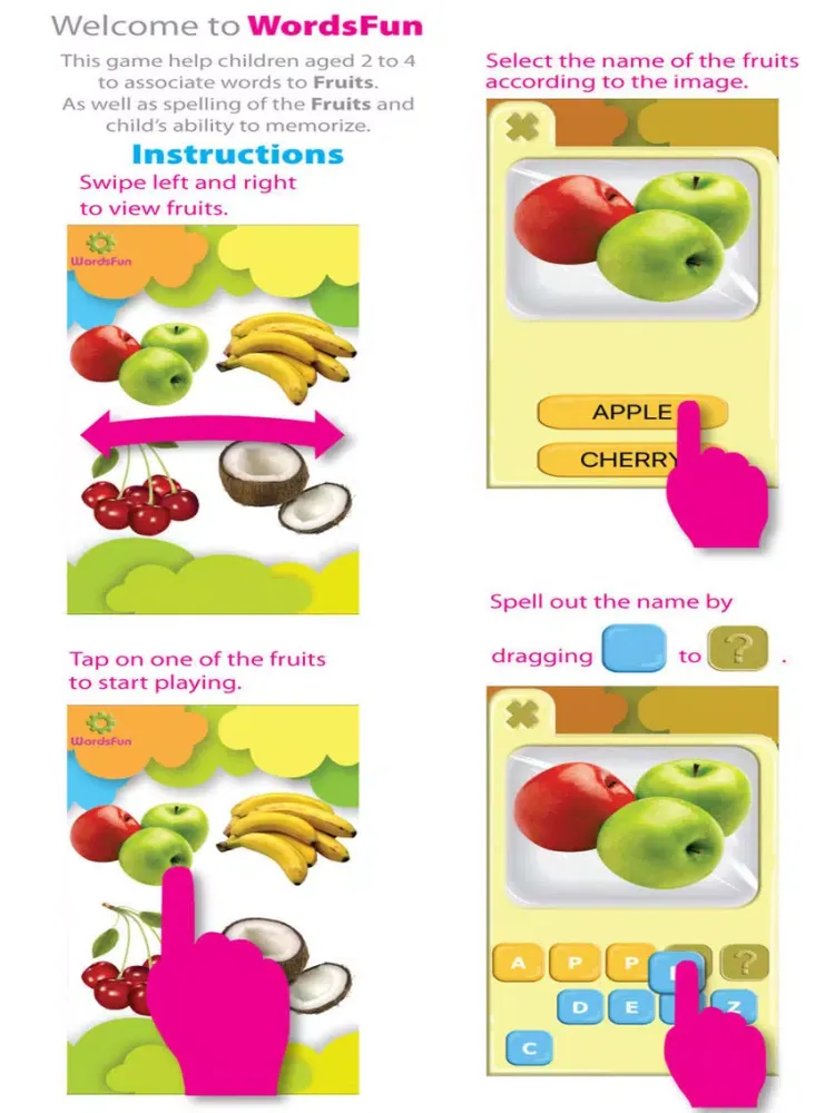 Скриншоты WordsFun - Fruits Words Match iPad 