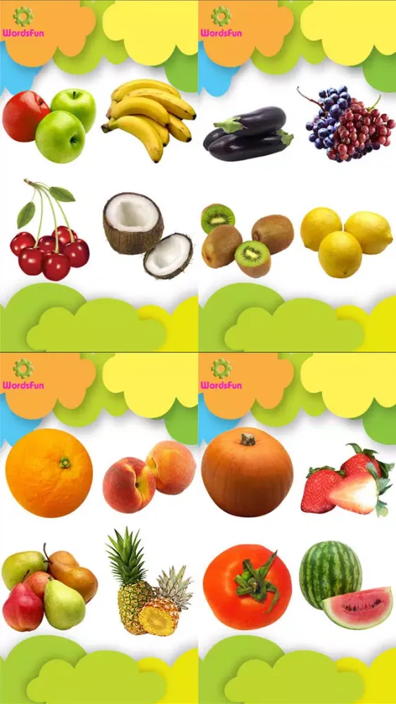 Скриншоты WordsFun - Fruits Words Match