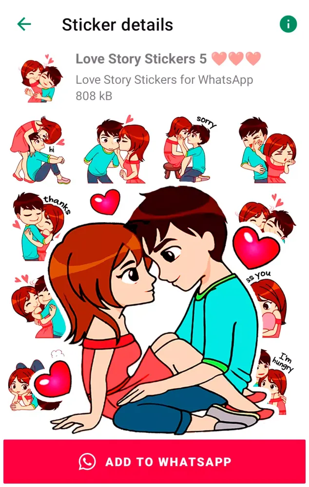 Capturas de pantalla de Love Story Stickers