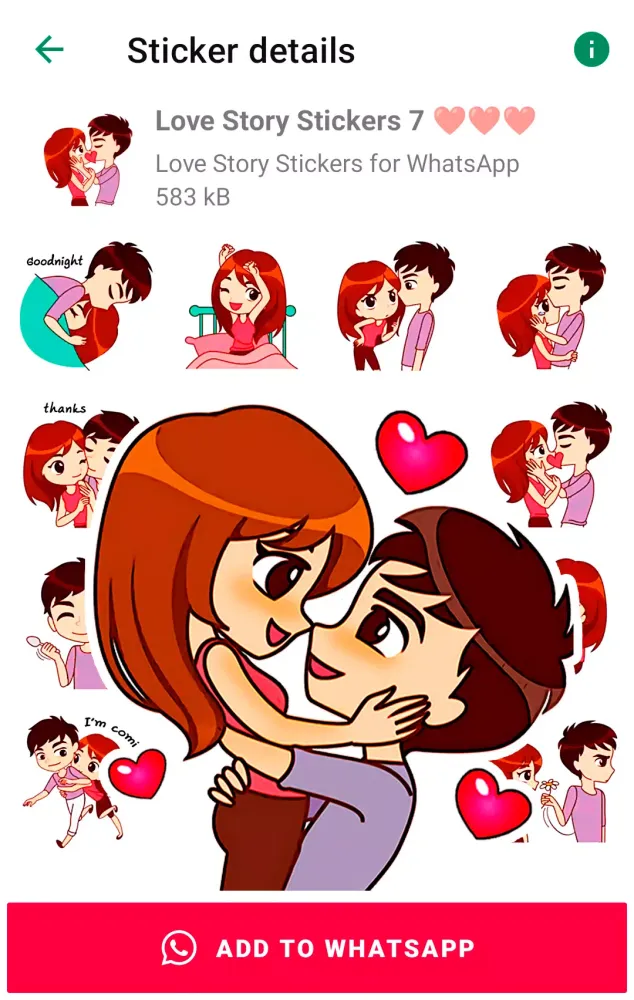 Capturas de pantalla de Love Story Stickers