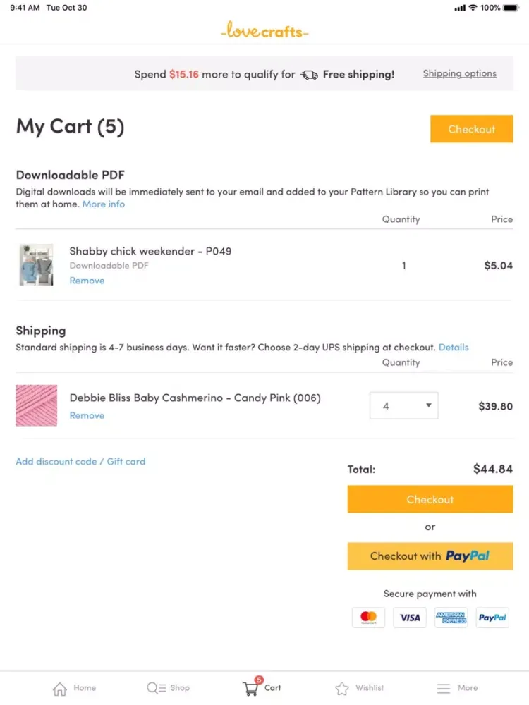 Tangkapan layar LoveCrafts: Crafting Supplies iPad 