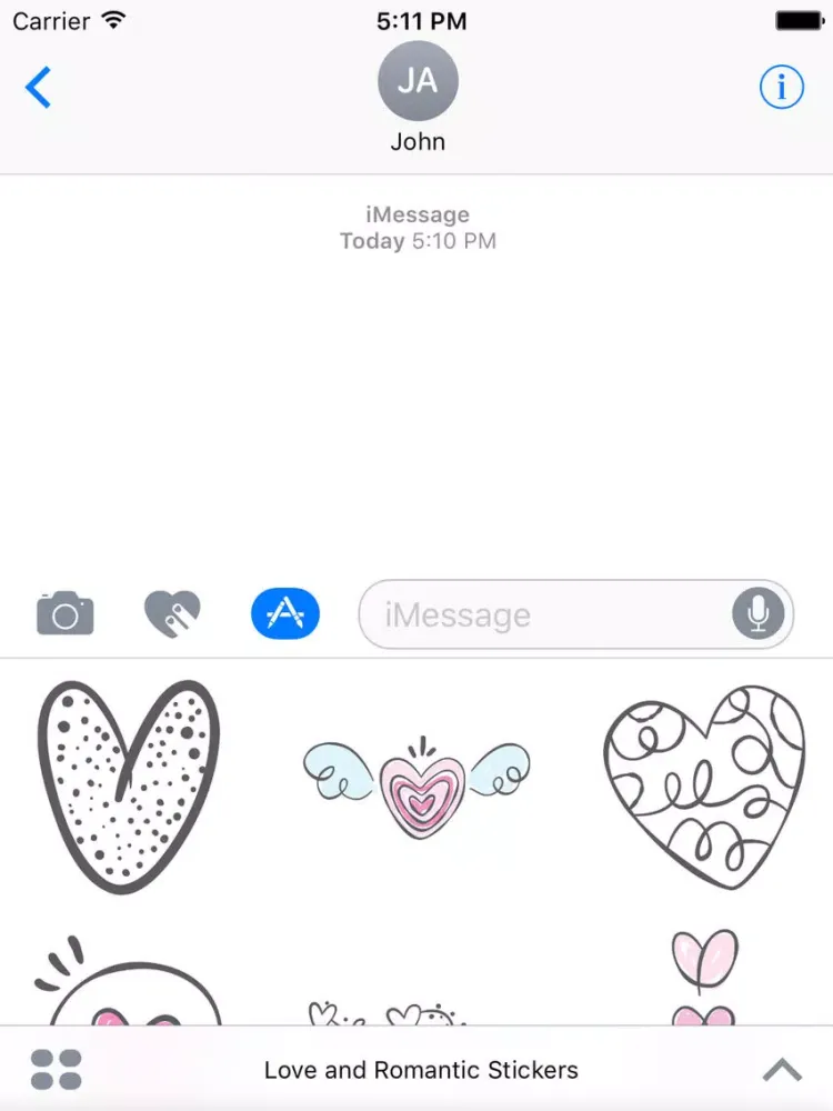 Capturas de tela do Love and Romantic Stickers iPad 