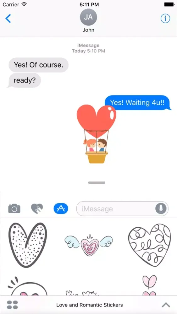 Capturas de tela do Love and Romantic Stickers