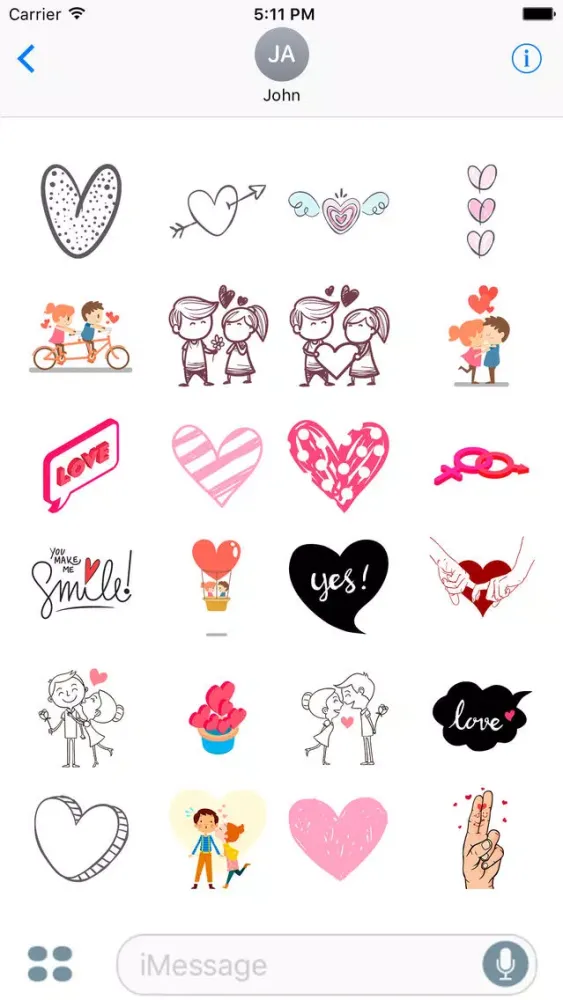 Capturas de tela do Love and Romantic Stickers