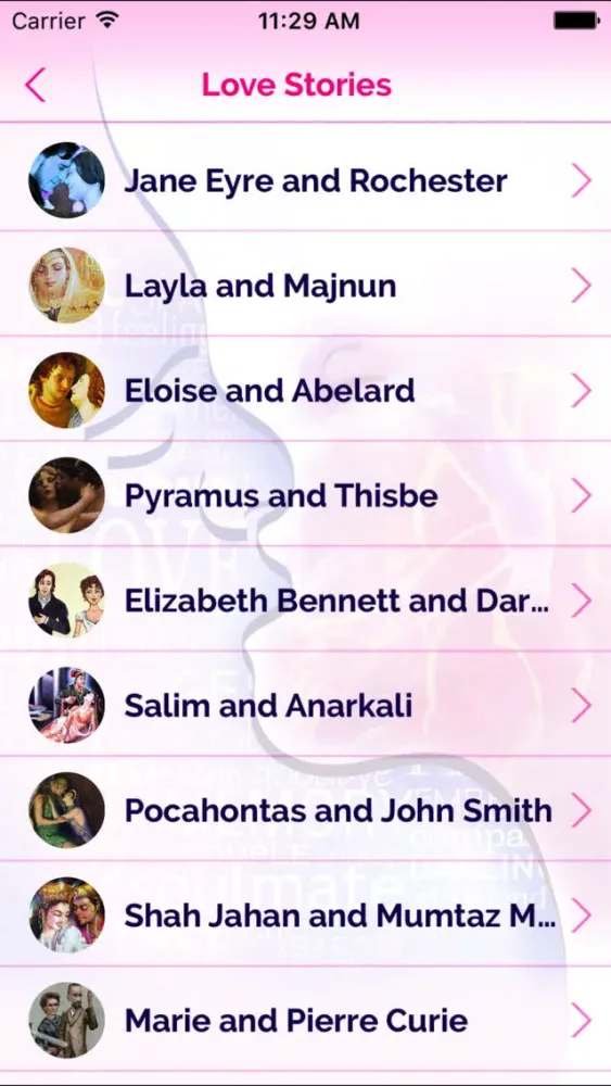 Famous Love Stories Pro应用截图