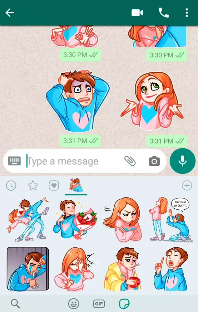 Capturas de pantalla de Love Story Stickers