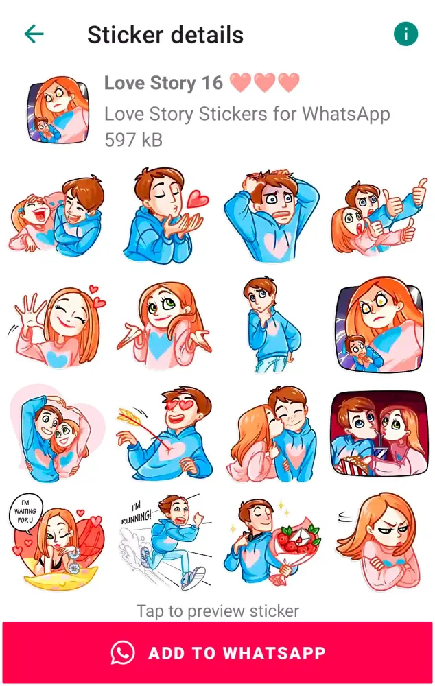 Capturas de pantalla de Love Story Stickers
