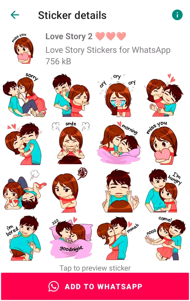 Capturas de pantalla de Love Story Stickers