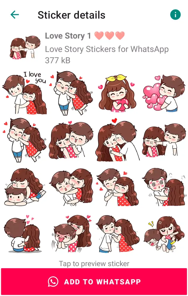 Capturas de pantalla de Love Story Stickers