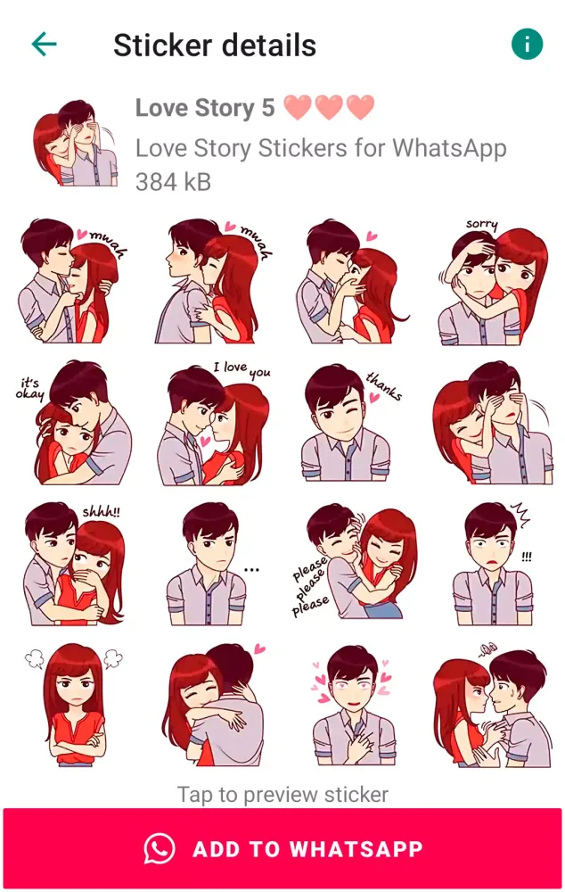Capturas de pantalla de Love Story Stickers