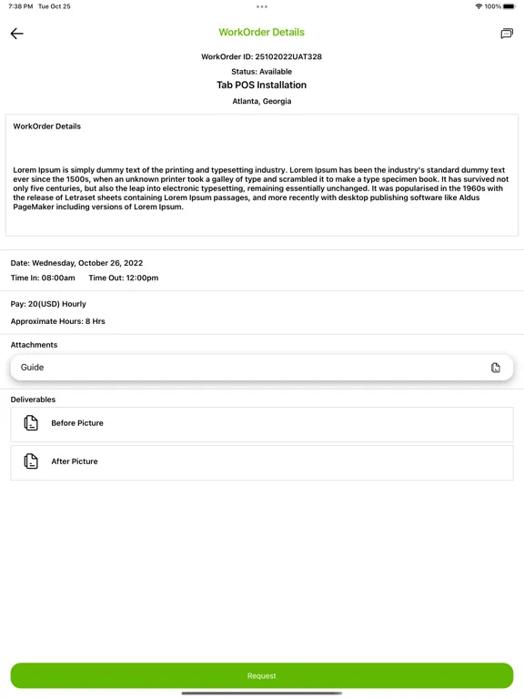 ภาพหน้าจอของ WorkOnPro iPad 