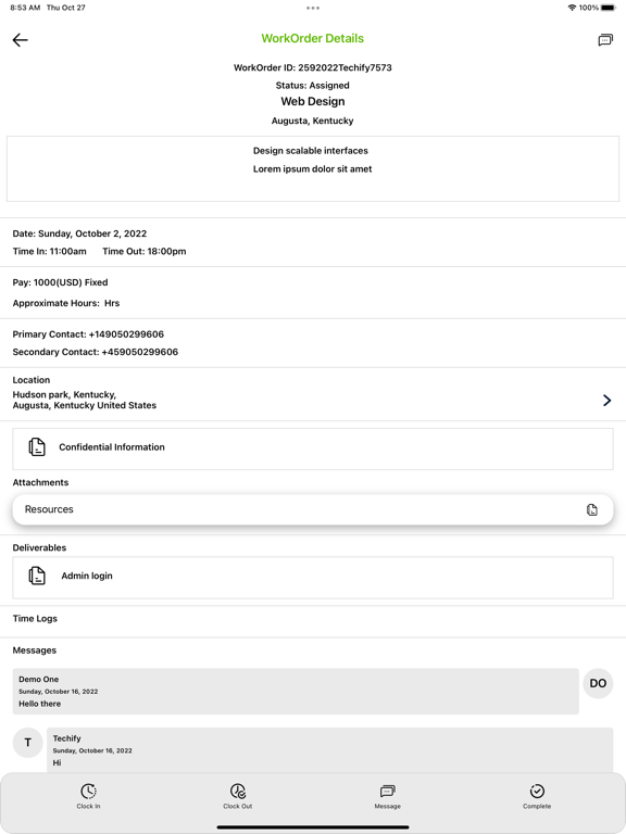 WorkOnPro iPad  스크린샷