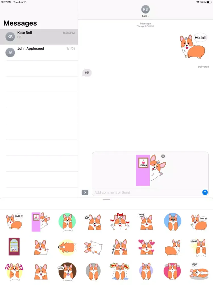 Screenshot di Corgimoji UniCorgi Corgi Emoji iPad 