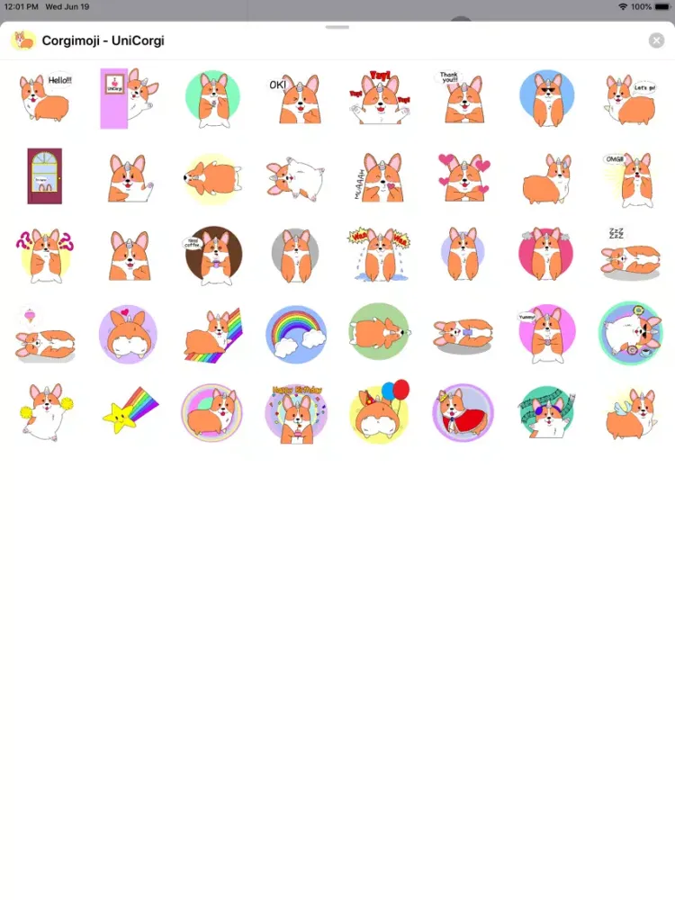 Screenshot di Corgimoji UniCorgi Corgi Emoji iPad 