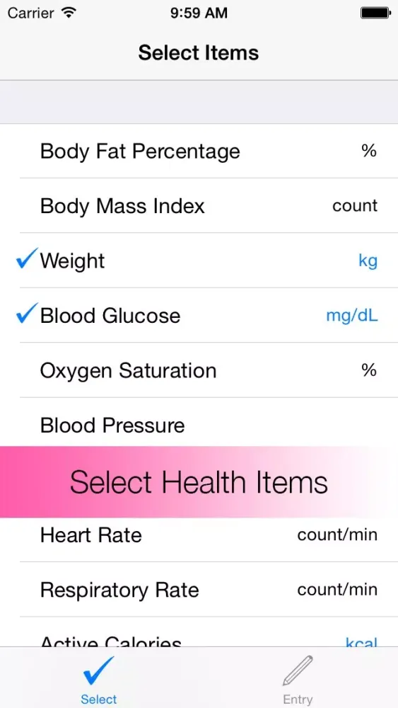 HealthEntry - easy data entry for HealthKit应用截图