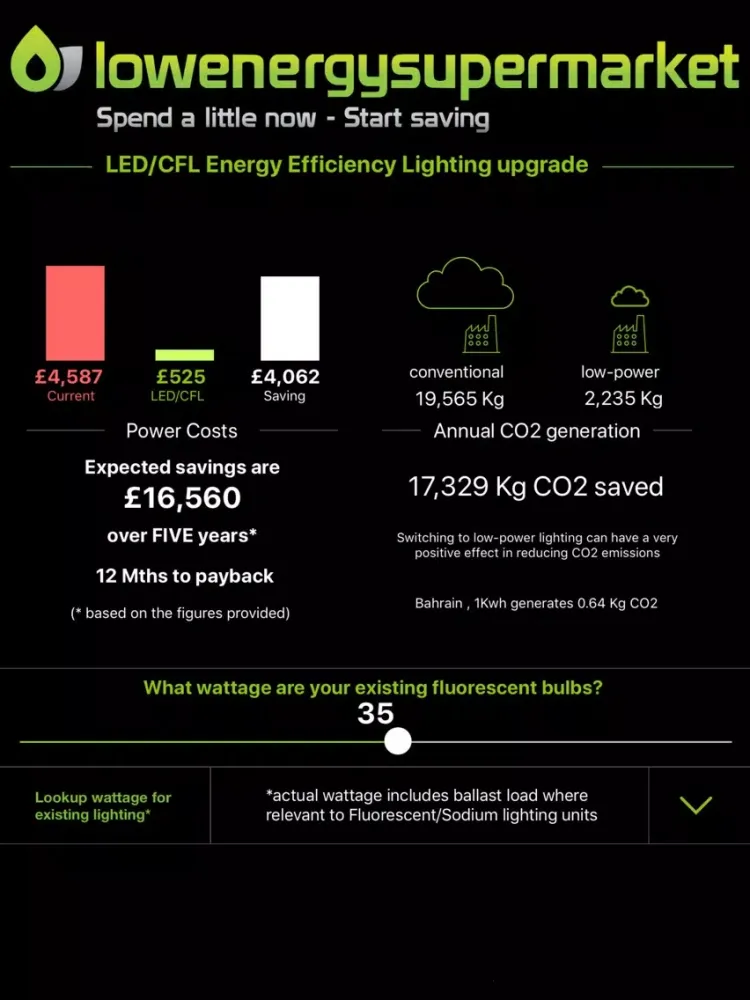 Capturas de pantalla de Lighting Energy Saving Calc iPad 