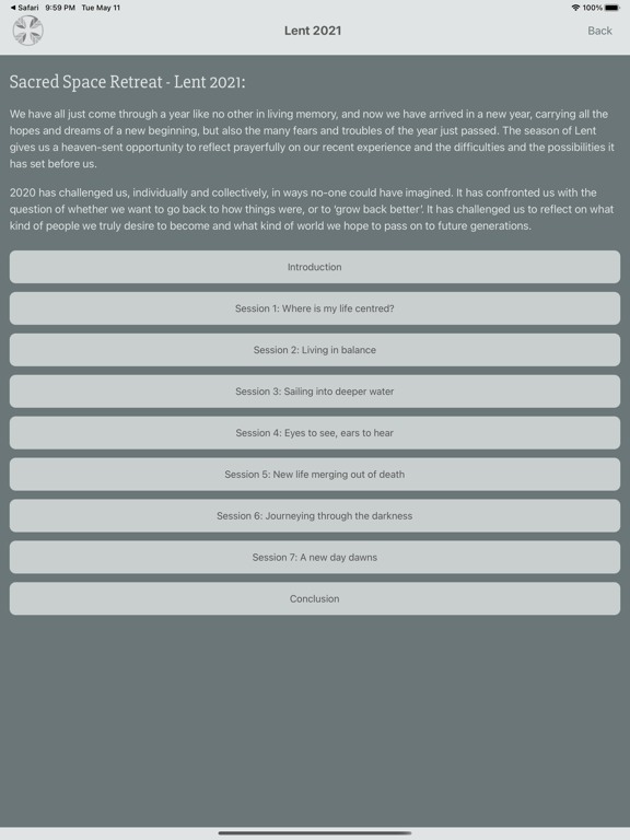 ภาพหน้าจอของ Sacred Space Daily Prayer iPad 