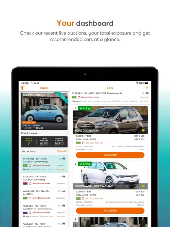 LeasePlan Auctions iPad  Ekran Görüntüleri