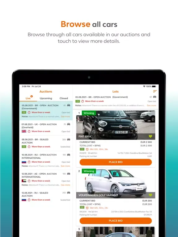 LeasePlan Auctions iPad  Ekran Görüntüleri