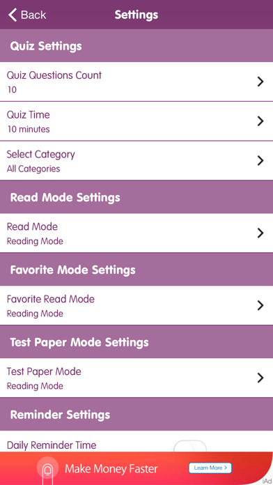 Captures d'écran de Exam Guide : GK Quiz