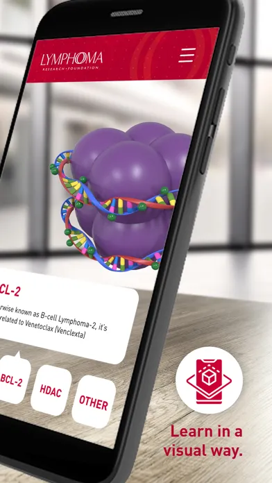 Capturas de tela do LRF Understanding Lymphoma
