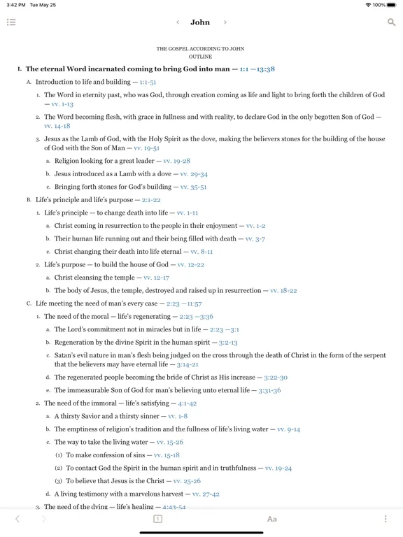Capturas de tela do Holy Bible Recovery Version iPad 