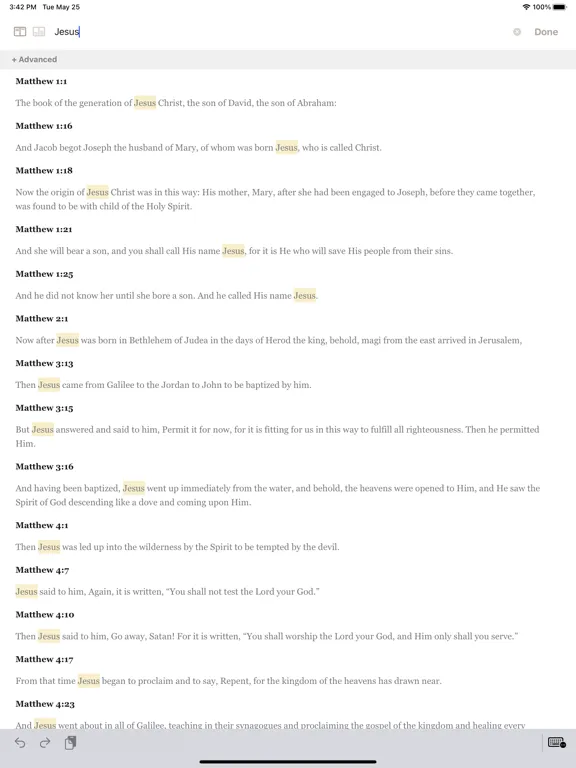 Capturas de tela do Holy Bible Recovery Version iPad 