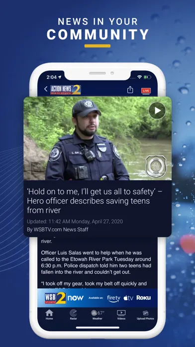 Capturas de tela do WSB-TV News