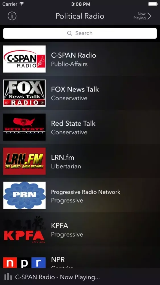 Ảnh chụp màn hình của Infinite Radio Politics