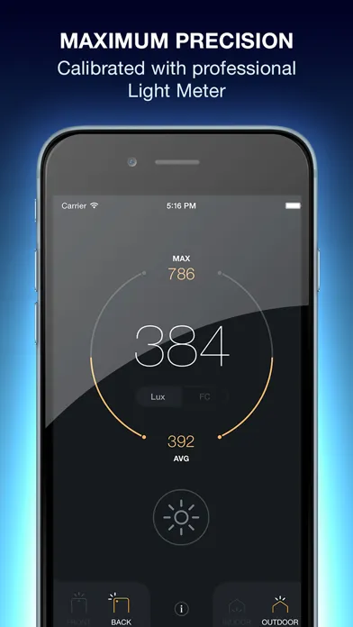 Ảnh chụp màn hình của Lux Light Meter Pro