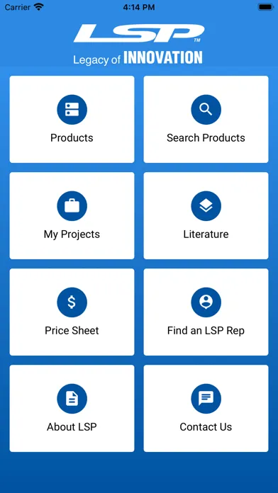 LSP Products Catalog Screenshots