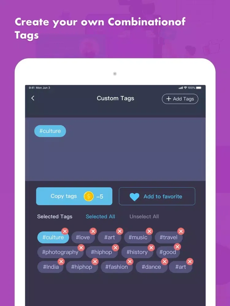 Tags Master for Likes Post iPad  スクリーンショット