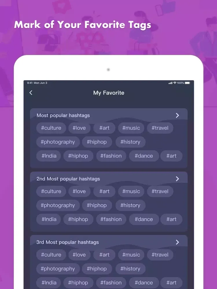Tags Master for Likes Post iPad  スクリーンショット