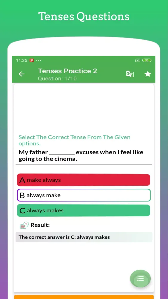 تصاویر English Tenses Practice