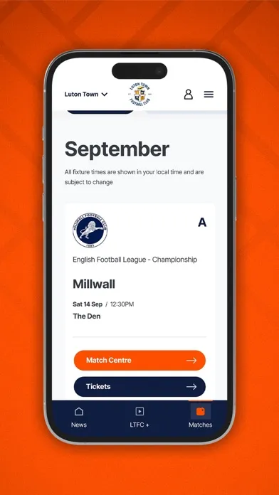 Capturas de tela do Luton Town FC