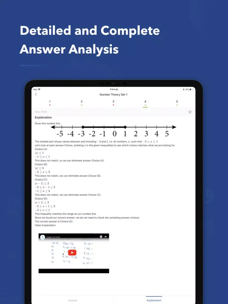 Tangkapan skrin GMAT Prep by Ready4 iPad 