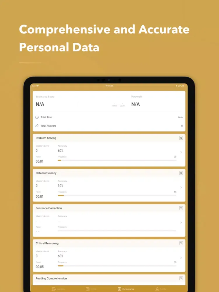 Tangkapan skrin GMAT Prep by Ready4 iPad 