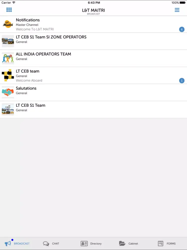 Tangkapan layar L&T Maitri iPad 
