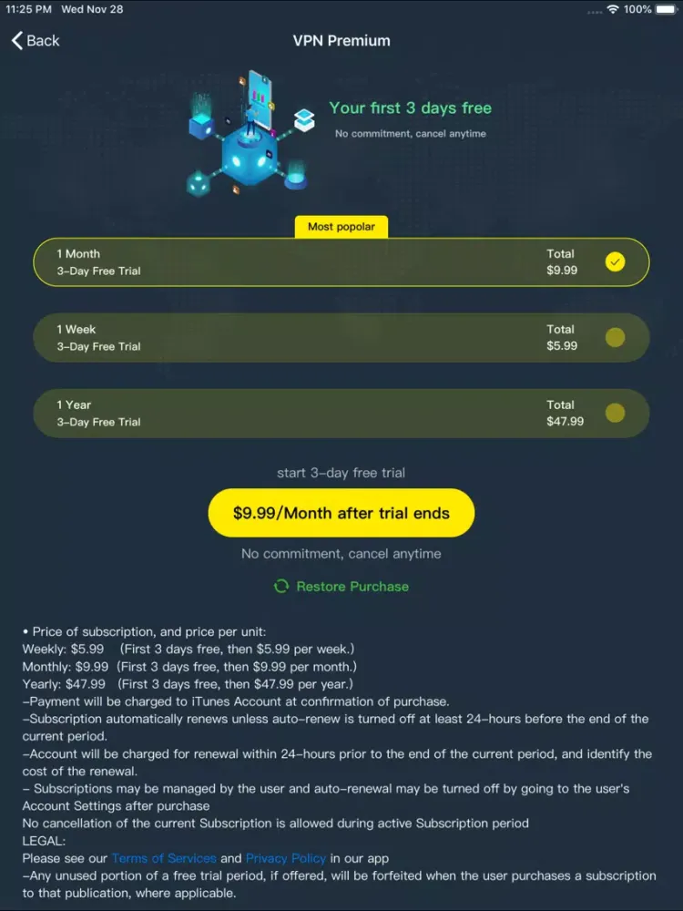 VPN - Open Super Unlimited VPN iPad  스크린샷