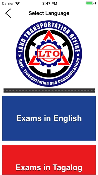 Tangkapan skrin LTO Driver's License Exam Test