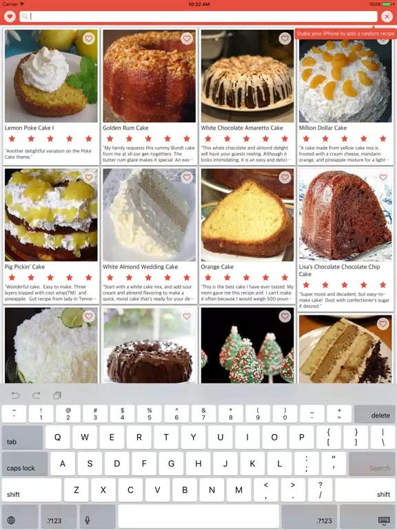 Cake Recipes - Easy and Delicious Cake iPad  Screenshots