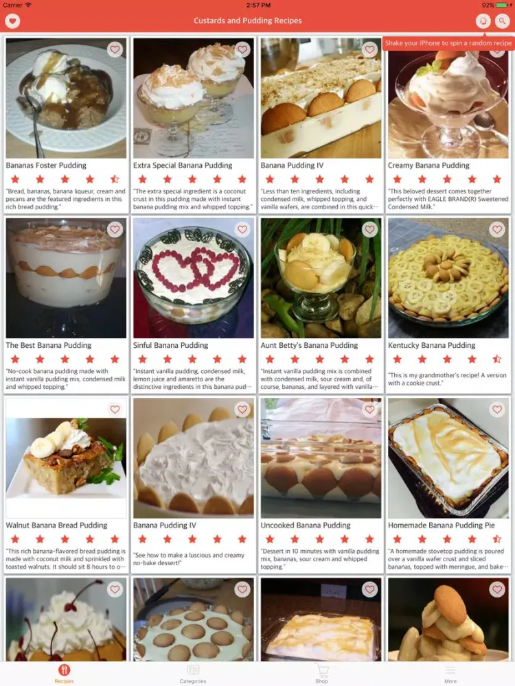 Zrzuty ekranu Custard and Pudding Recipes - Easy and Delicious iPad 