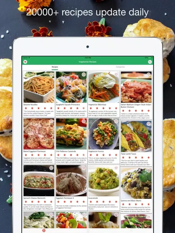Vegetarian Recipes - Daily Meal Cooking iPad  Ekran Görüntüleri