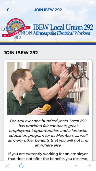 IBEW Local 292 Ekran Görüntüleri