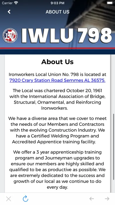 Ảnh chụp màn hình của Ironworkers Local 798